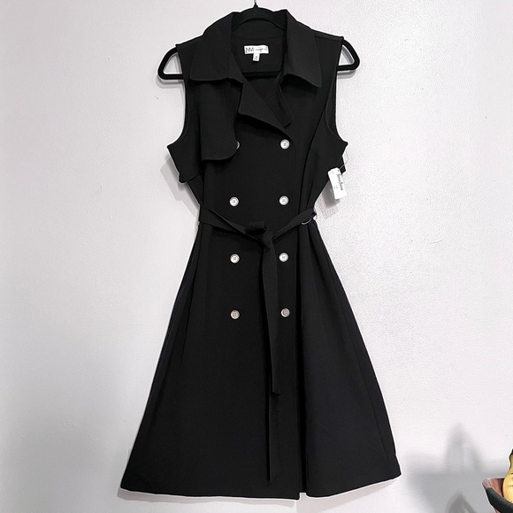NWT Neiman Marcus Trench Belted Midi Dress MSRP$142 - Picture 2 of 16